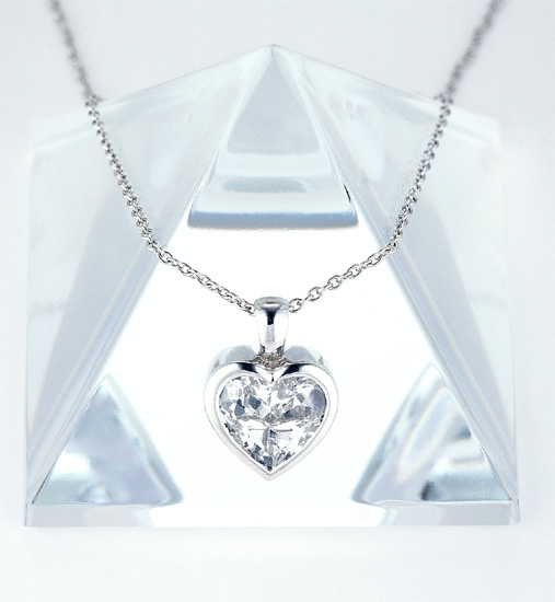 White Sapphire Heart